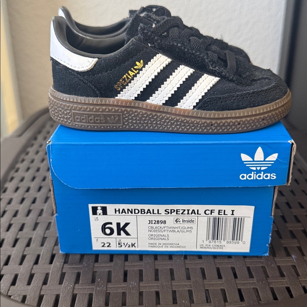 Adidas Handball Spezial Black Suede Toddler Sneaker - Picture 11 of 11